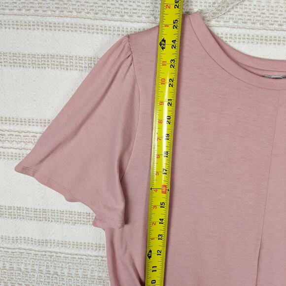 Paperoc Pink Wrap Tie Back Cutout Top Short Sleeve Size XL NWT - Picture 4 of 8